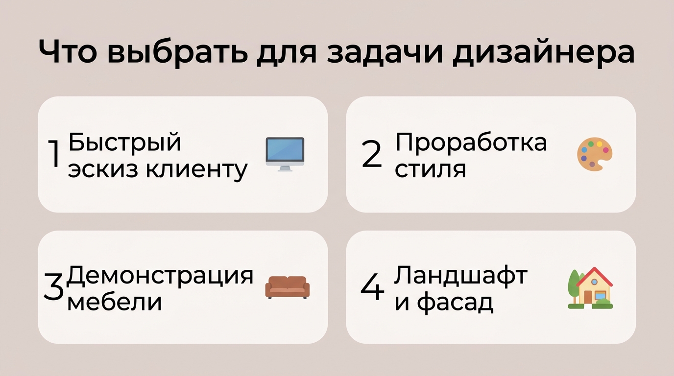 Инфографика — четыре типа задач дизайнера и подходящие AI-сервисы