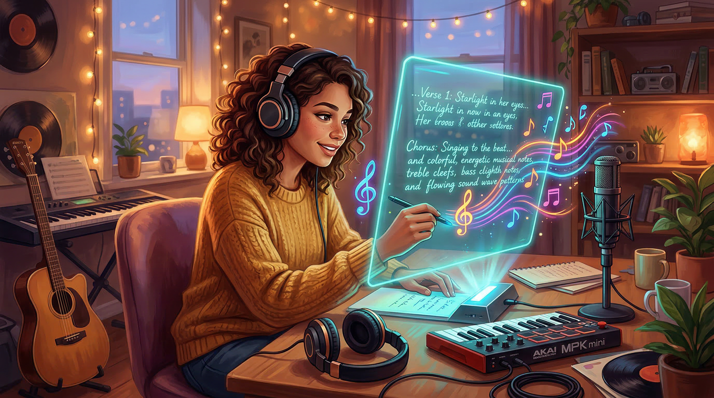 Иллюстрация — создание музыки с помощью нейросети и промптов