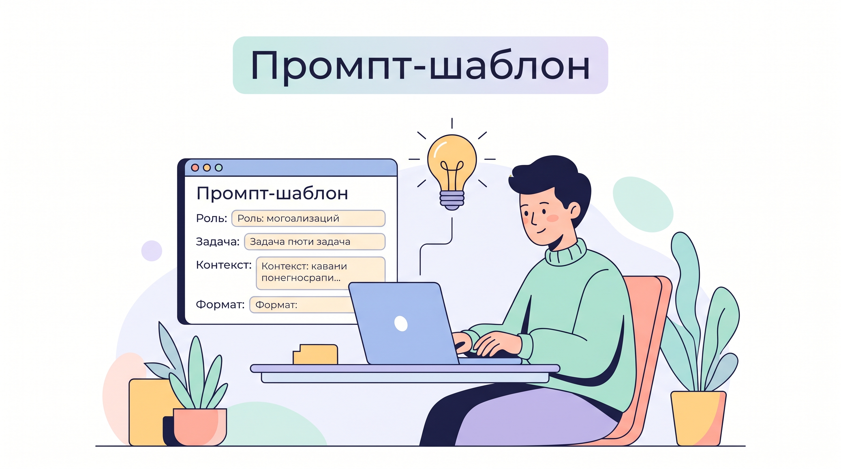 Иллюстрация — студент пишет промпт нейросети