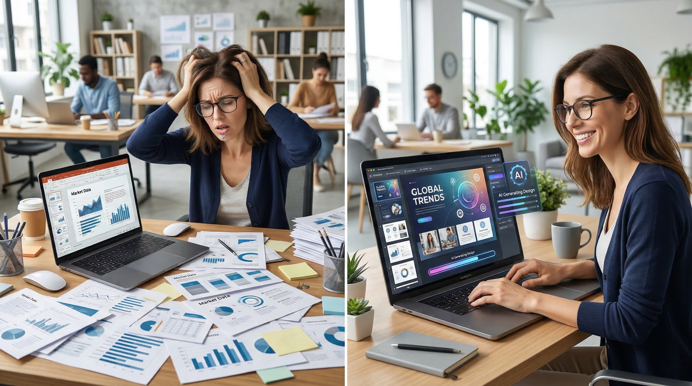 Сравнение ручного и автоматического создания презентации с помощью ИИ