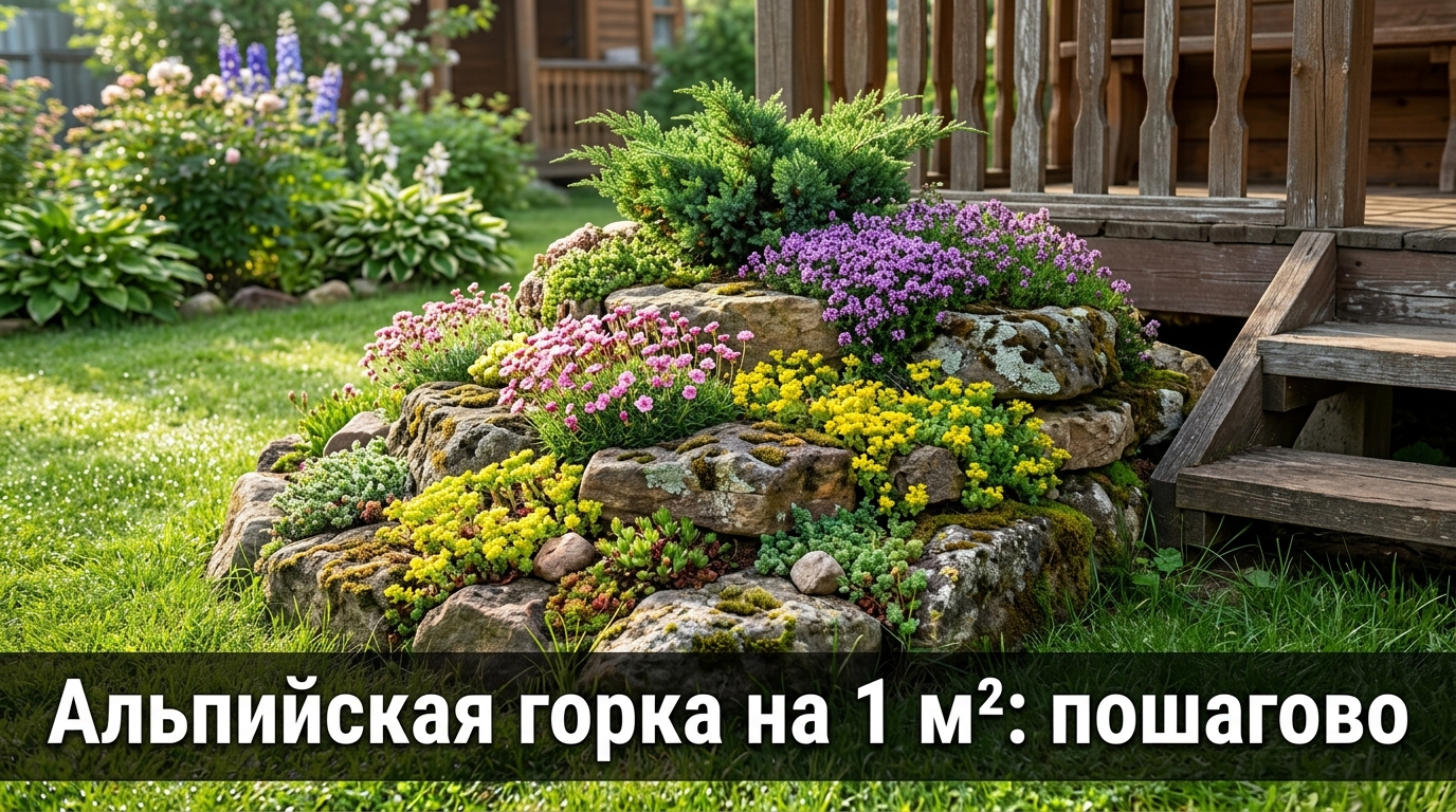 Альпийская горка на 1 м² у крыльца — пошагово