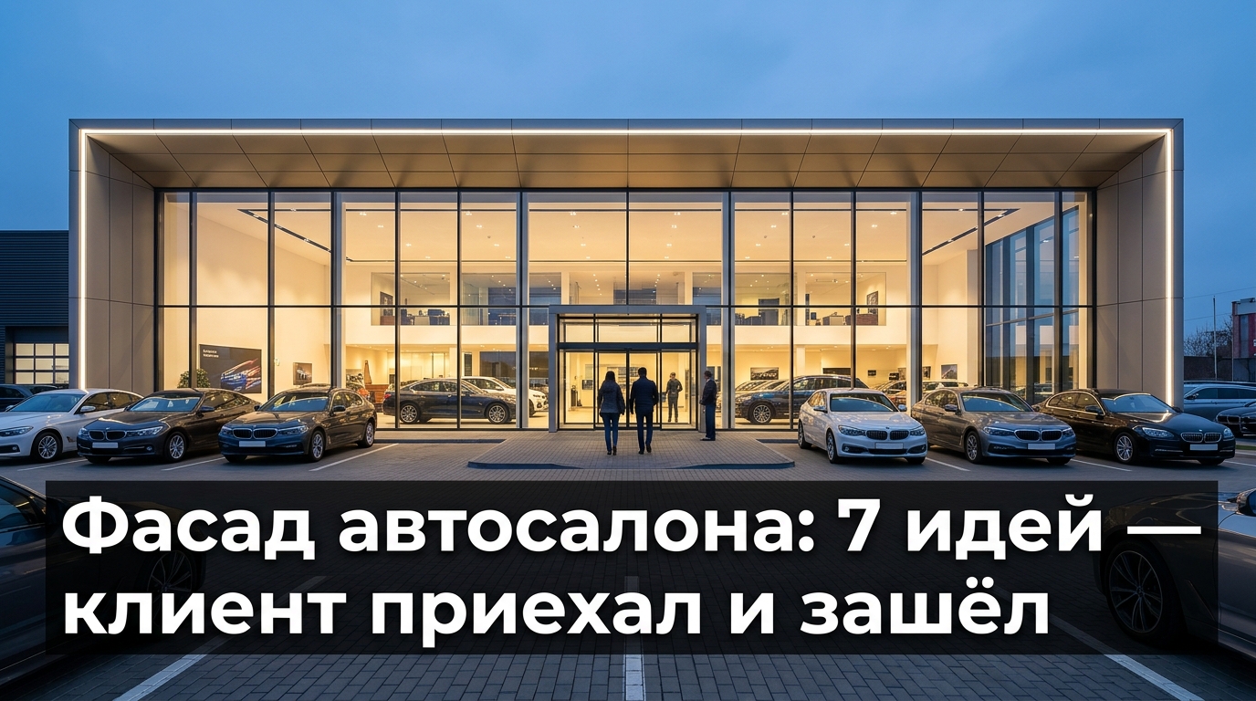 Фасад автосалона: 7 идей — клиент приехал и зашёл