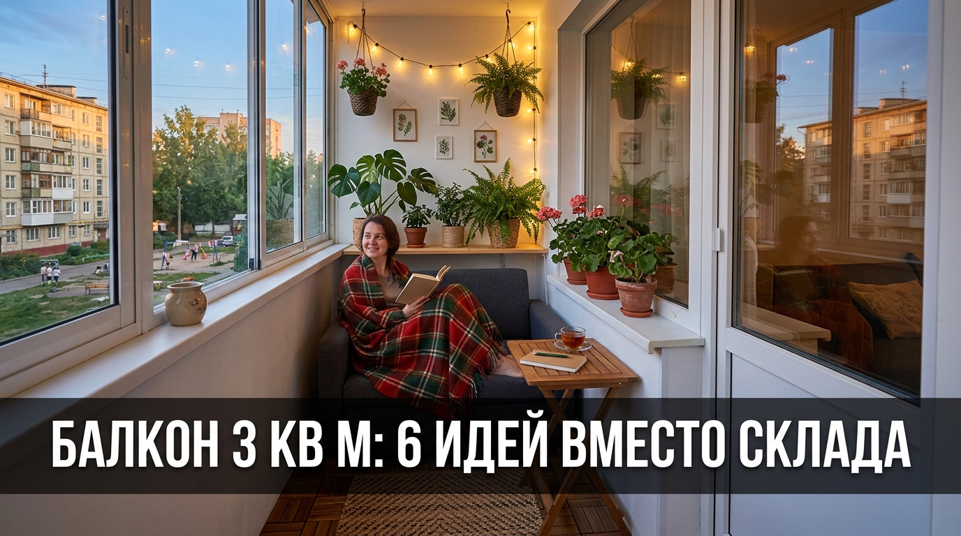 Балкон 3 кв м: 6 идей вместо склада