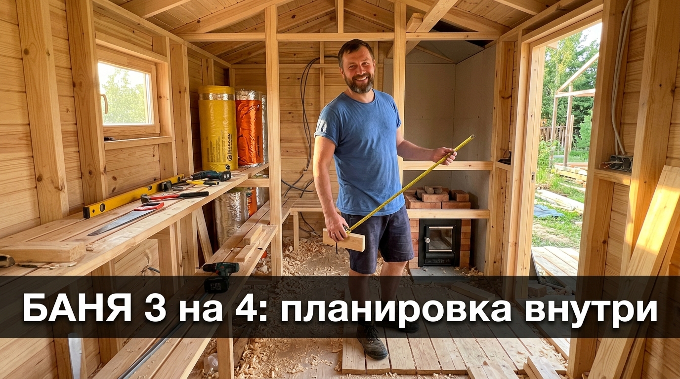 Баня 3 на 4: планировка внутри с парной, мойкой и комнатой отдыха