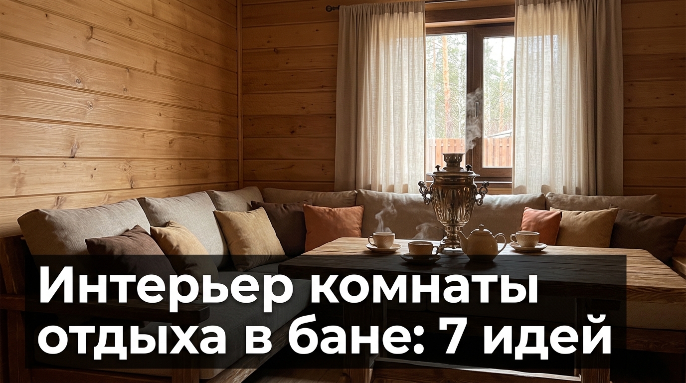 Интерьер комнаты отдыха в бане: 7 идей