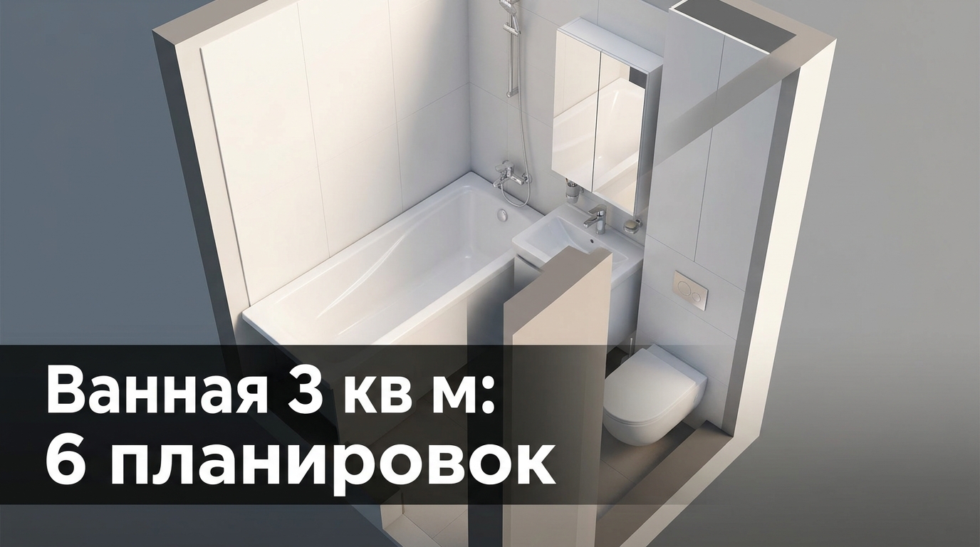Совмещённый санузел 3 кв м: 6 планировок