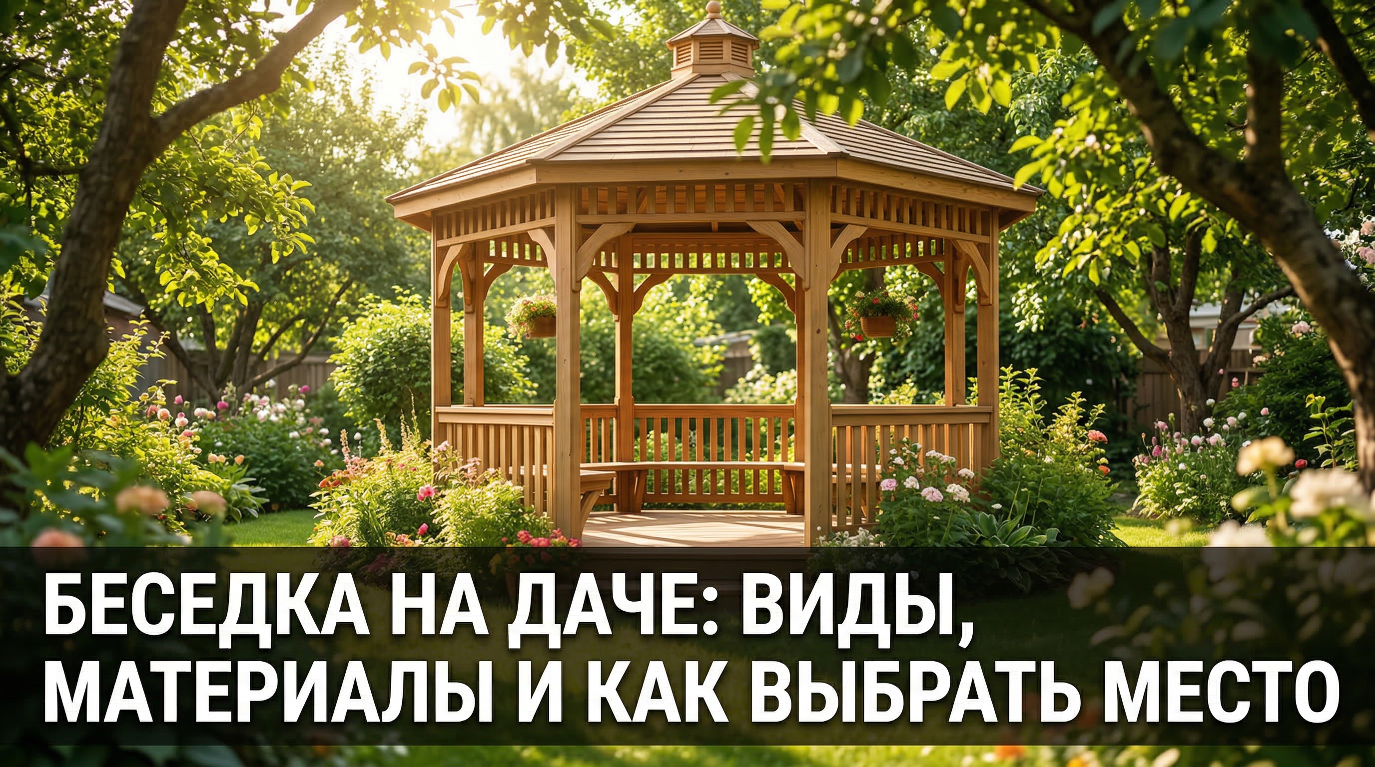 Беседка на даче: виды, материалы и как выбрать место — обложка статьи