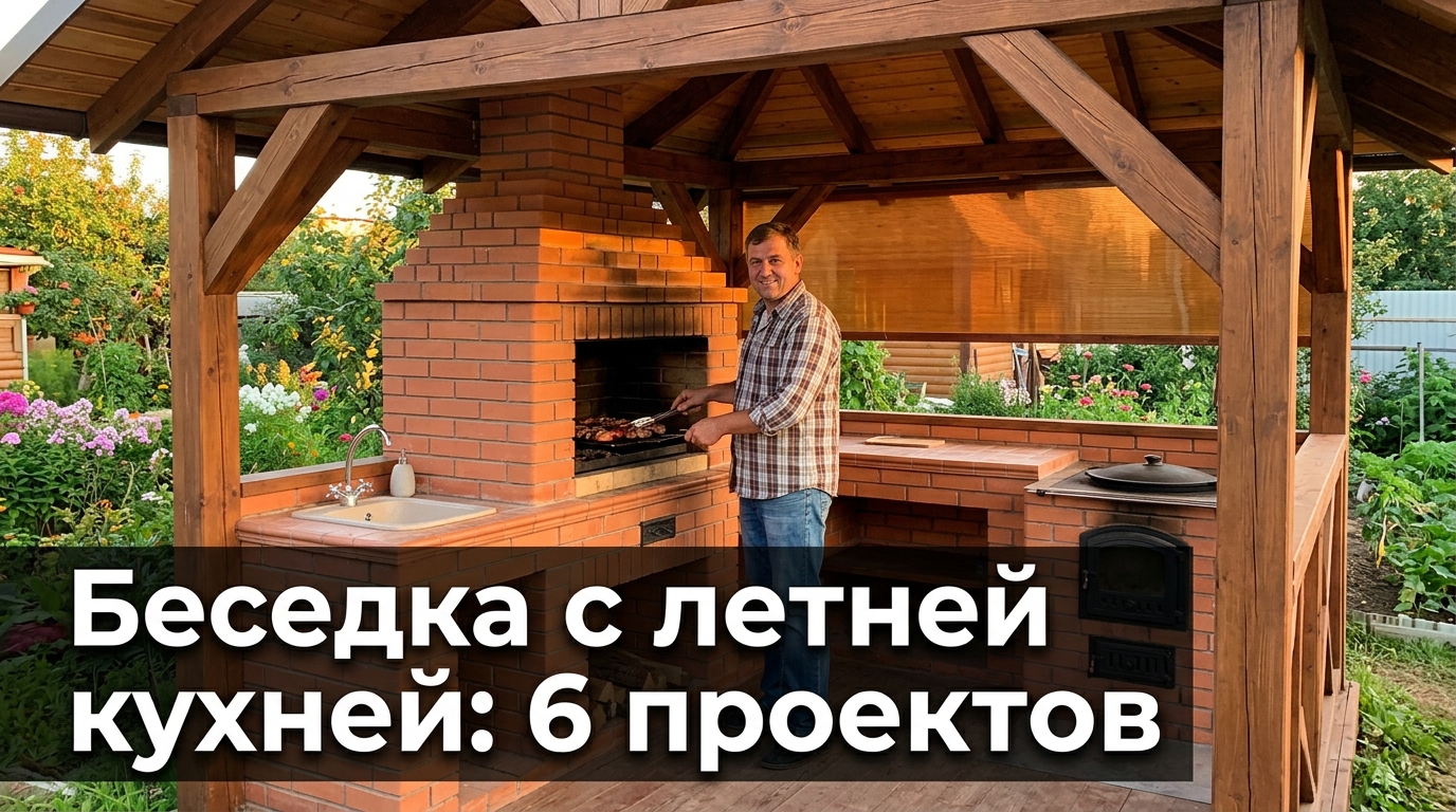 Беседка с летней кухней: 6 проектов со сметой