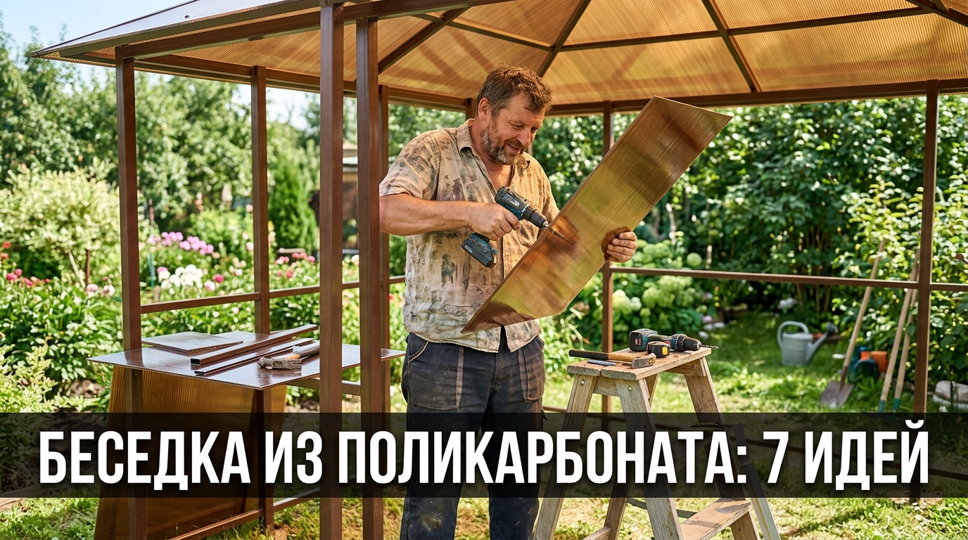 Беседка из поликарбоната: 7 идей