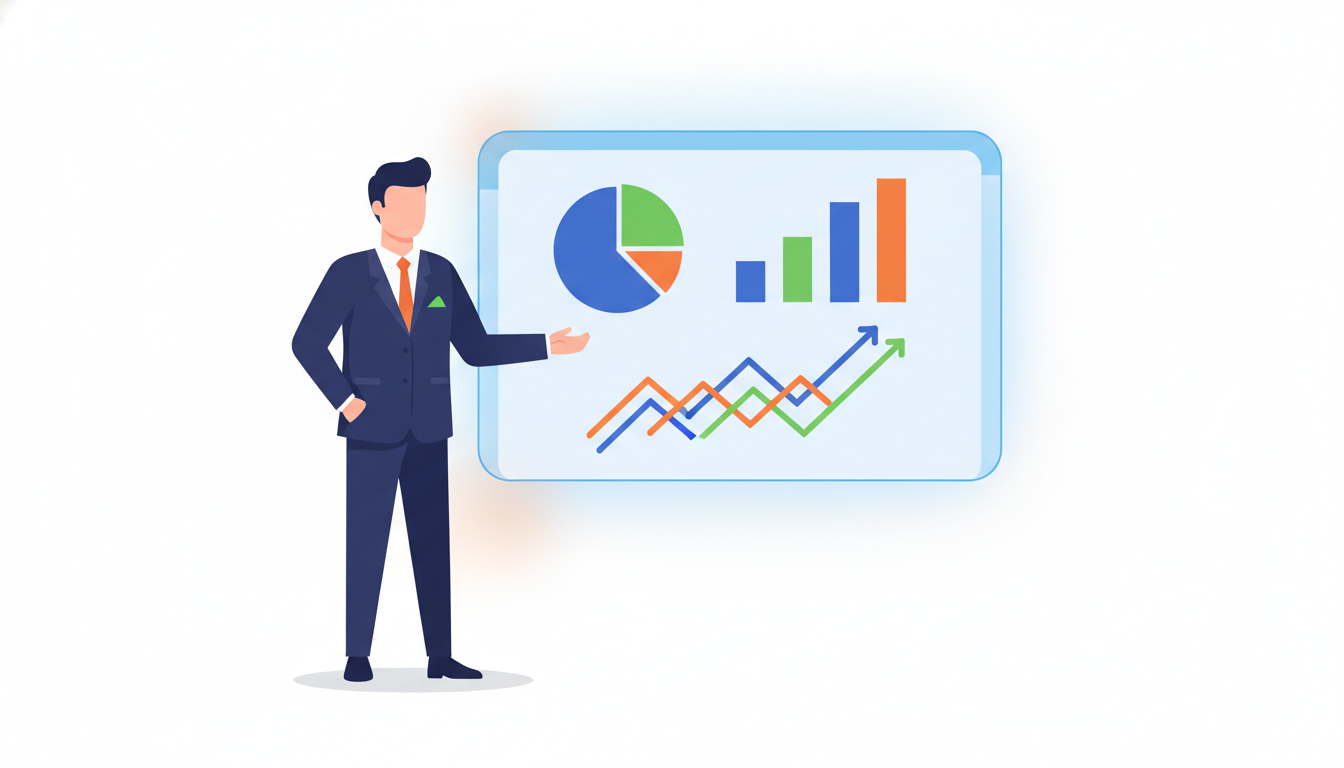 Презентация бизнес-кейса — графики и аналитика на экране