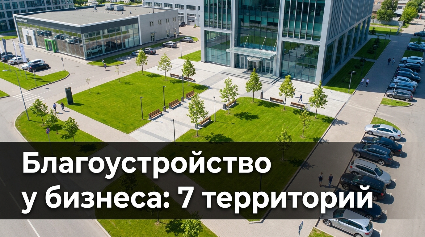 Благоустройство у бизнеса: 7 территорий — офис, автосалон, ТЦ