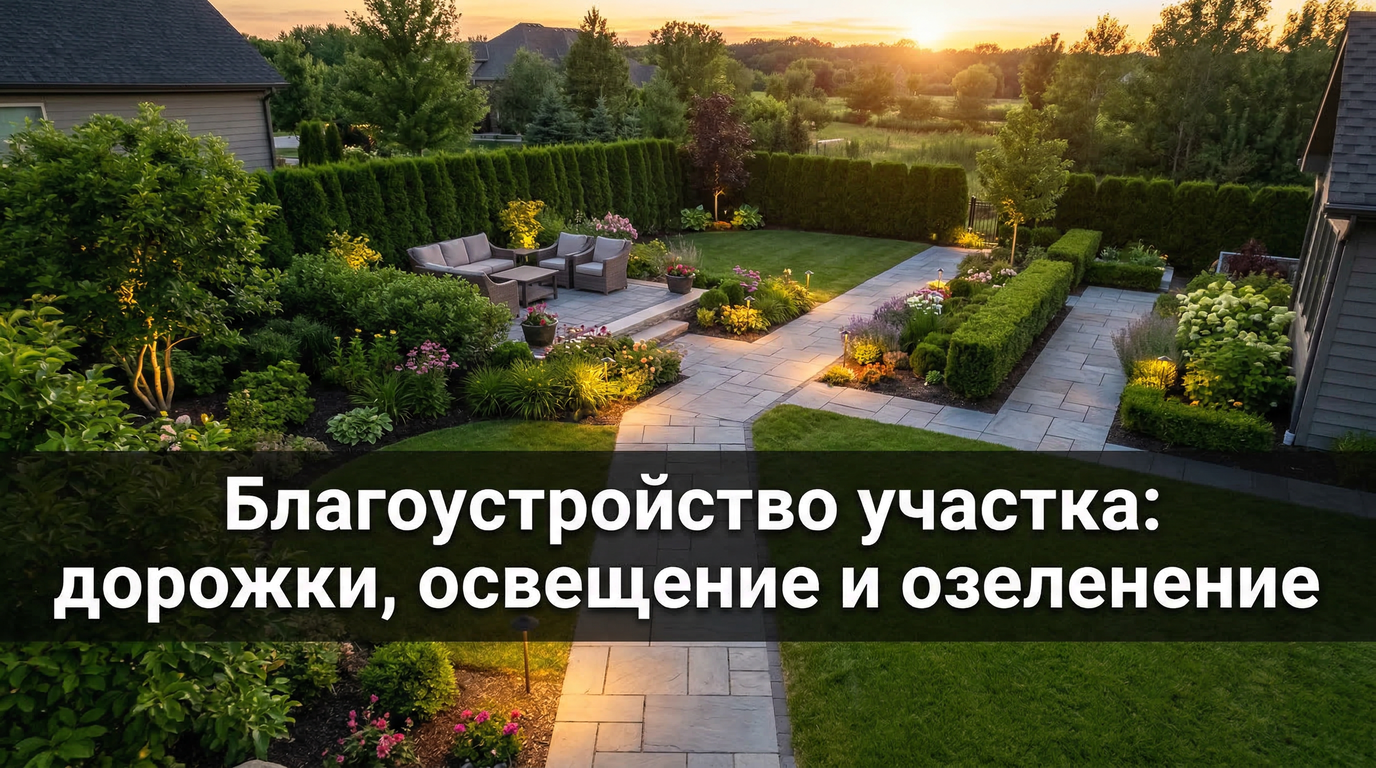 Благоустройство участка: дорожки, освещение и озеленение — пошаговый гайд