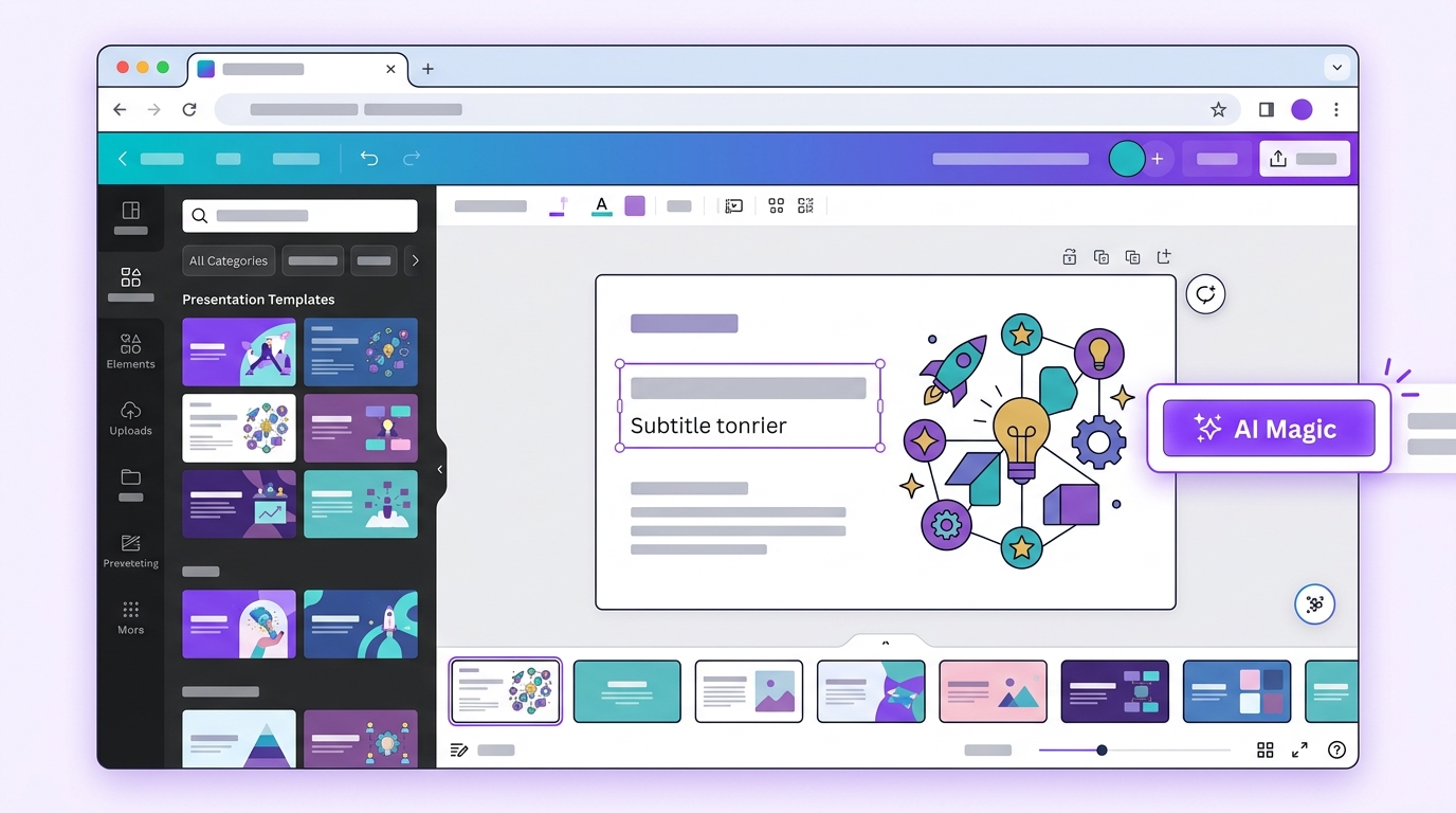 Интерфейс Canva Magic Design для генерации презентаций