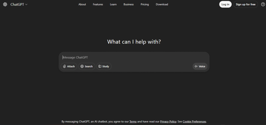 Интерфейс ChatGPT от OpenAI