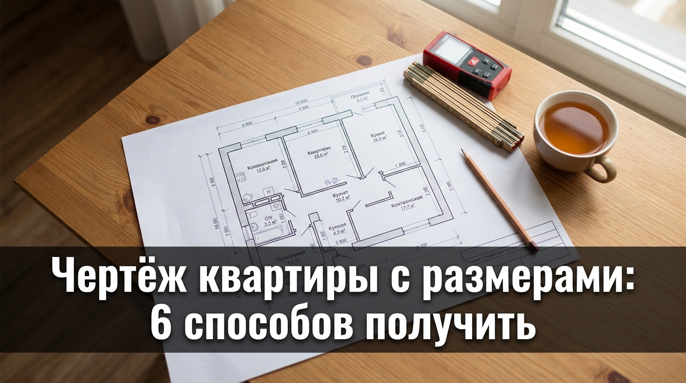 Чертёж квартиры с размерами: 6 способов получить