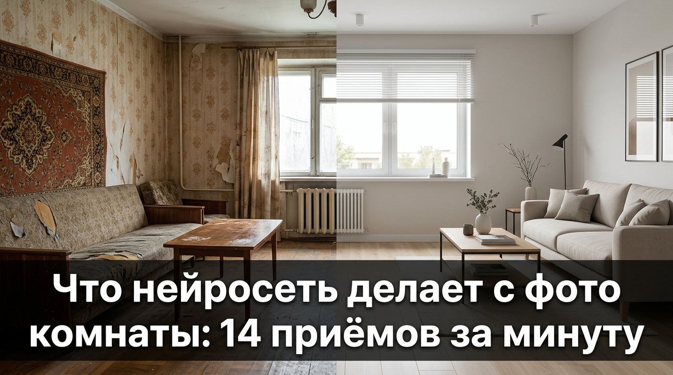 Что нейросеть делает с фото комнаты: 14 приёмов за минуту
