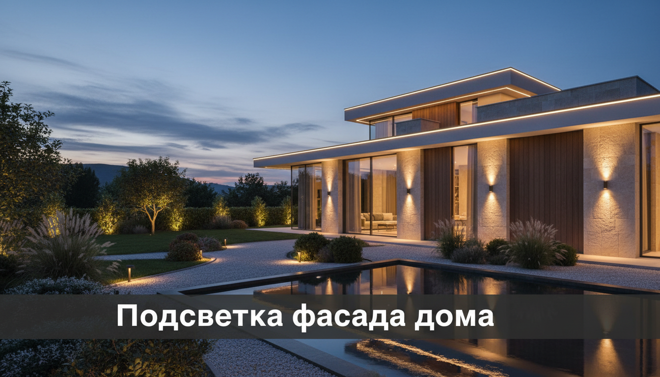 Подсветка фасада дома: виды освещения, выбор светильников и типичные ошибки — блог RoomGPT