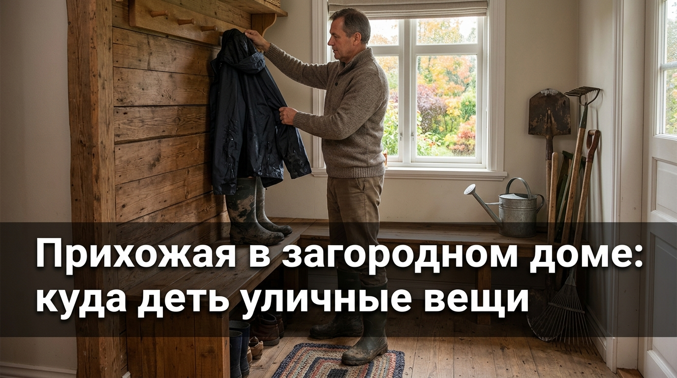 Прихожая в загородном доме: куда деть уличные вещи