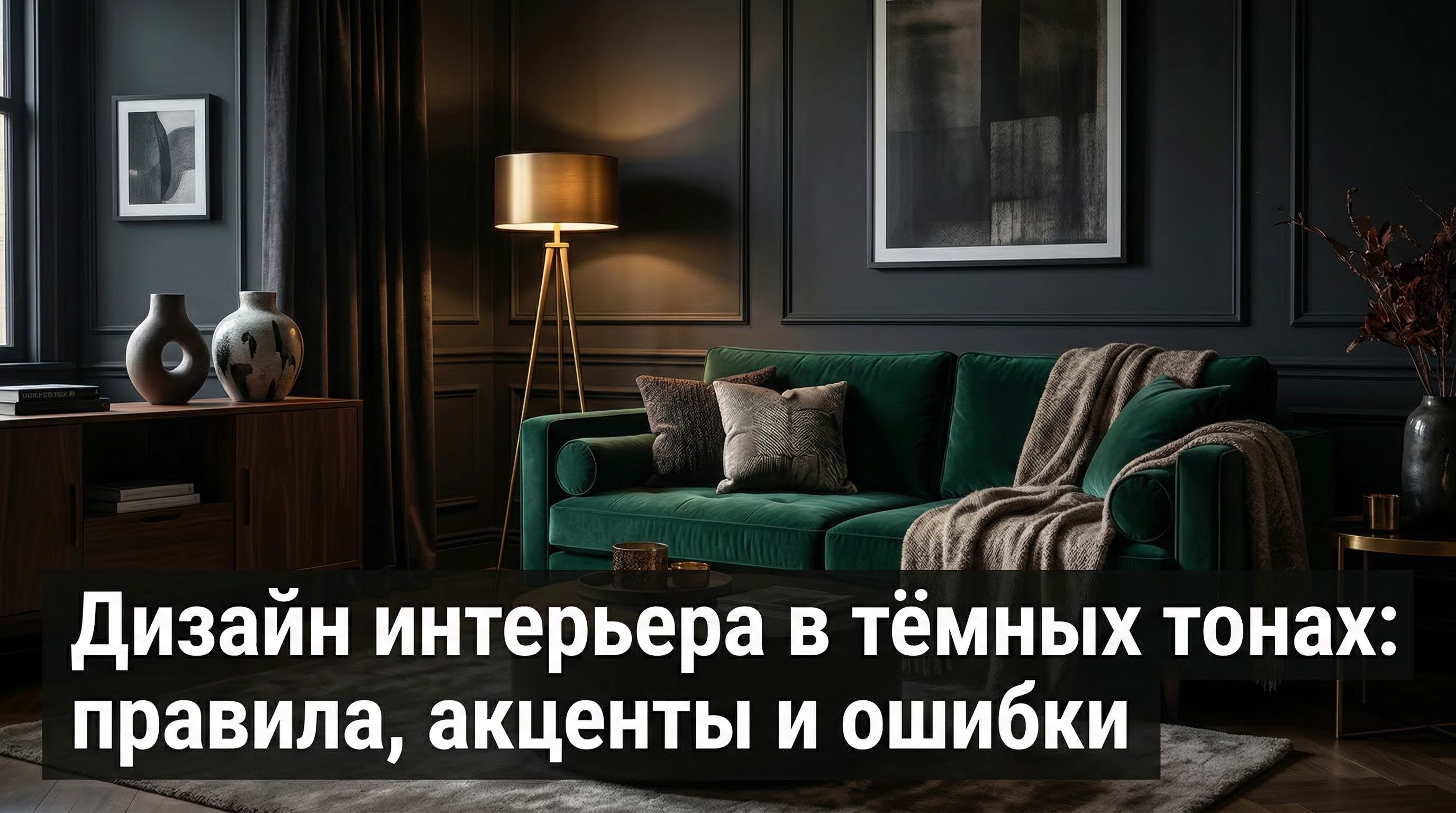 Дизайн интерьера в тёмных тонах: правила, акценты и частые ошибки ...