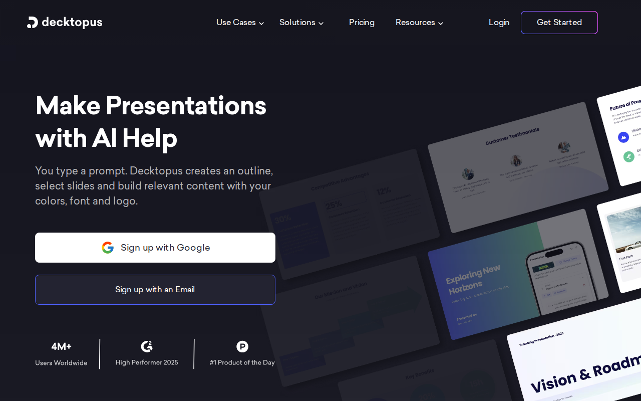 Скриншот Decktopus — Make Presentations with AI Help