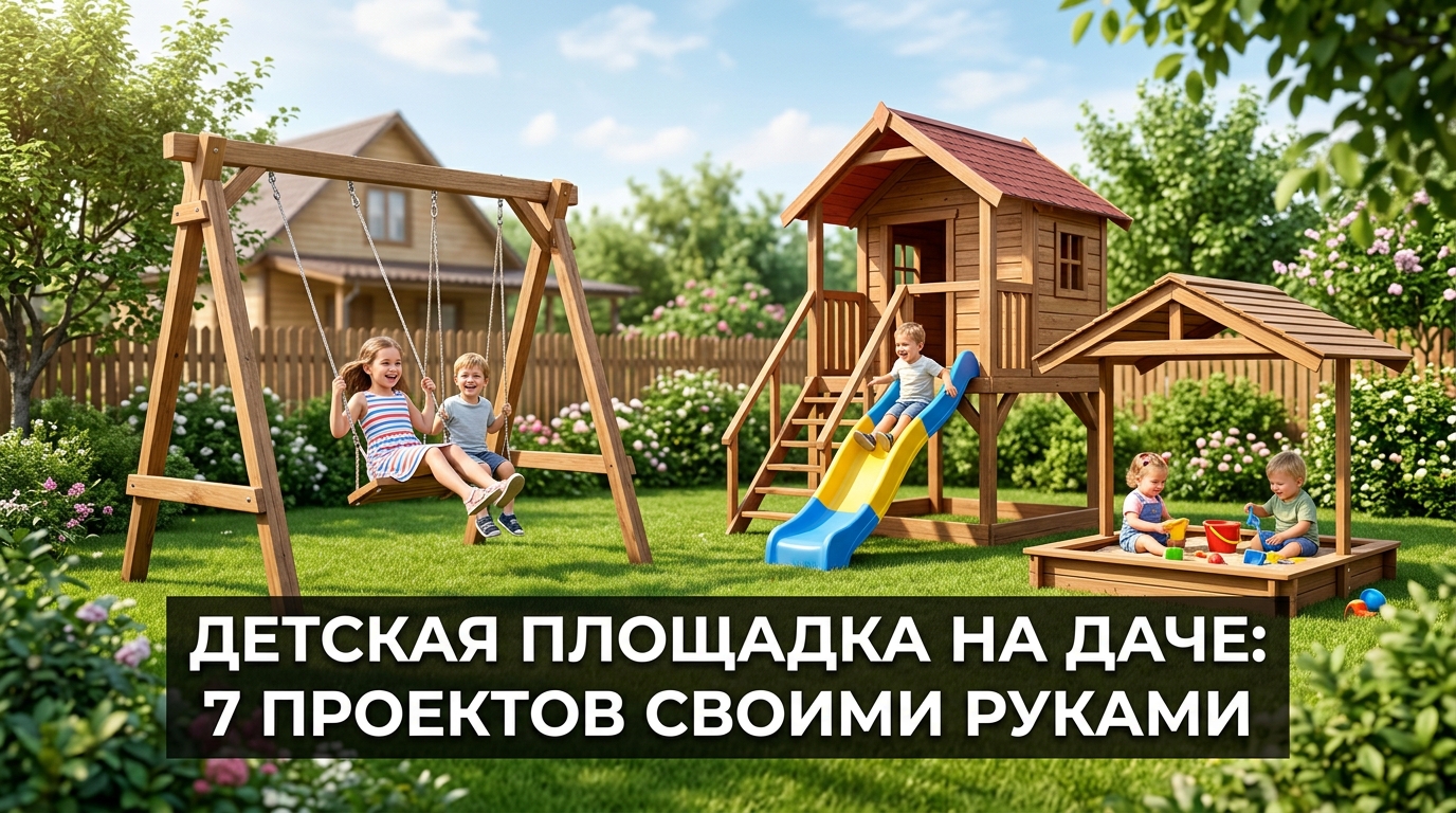 Детская площадка на даче: 7 проектов своими руками