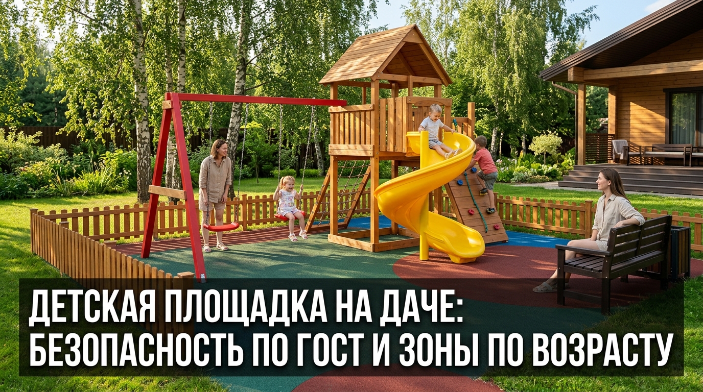 Детская площадка на даче: безопасность по ГОСТ и зоны по возрасту