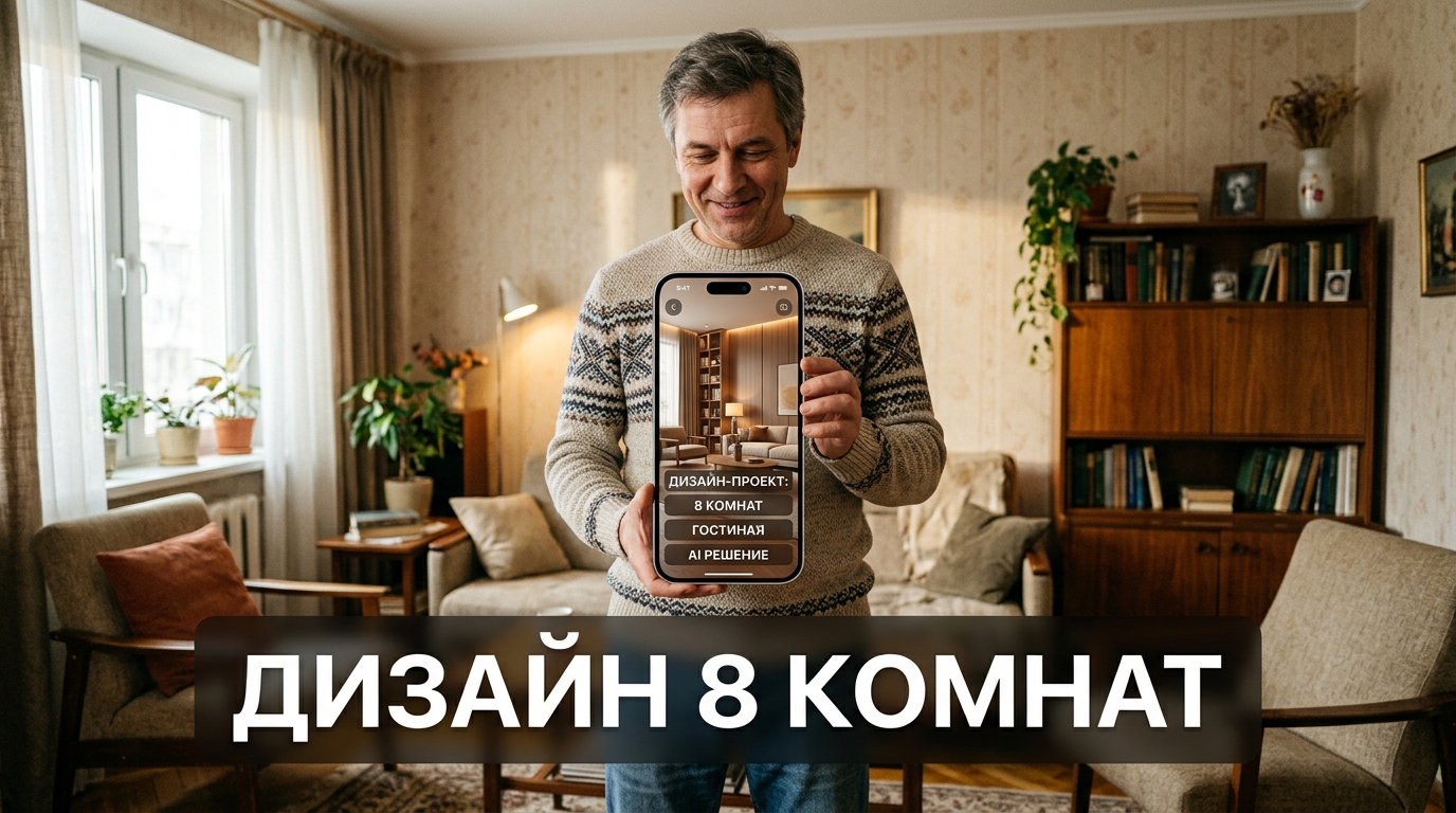 Дизайн любой комнаты по фото: прогнал 8 типов помещений через ИИ