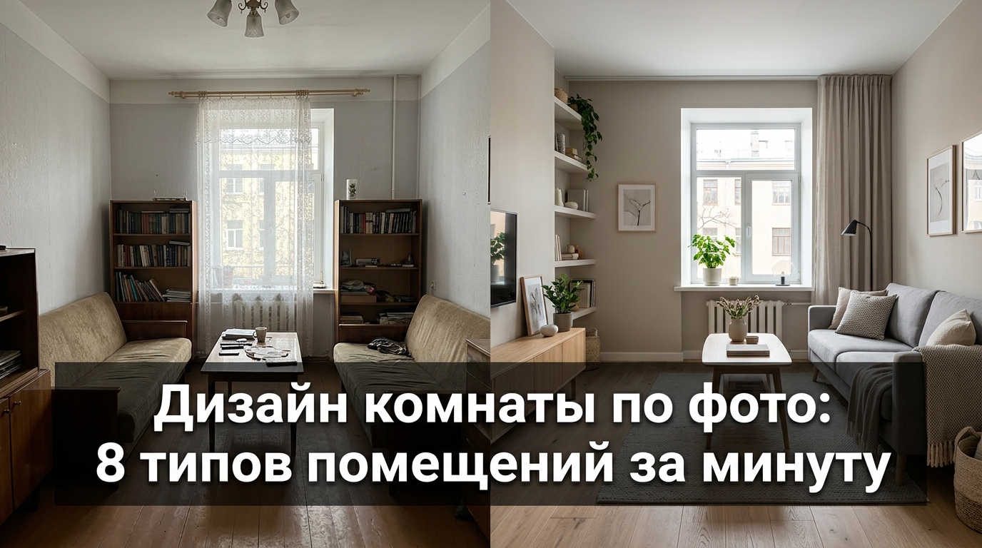 Дизайн комнаты по фото: 8 типов помещений за минуту