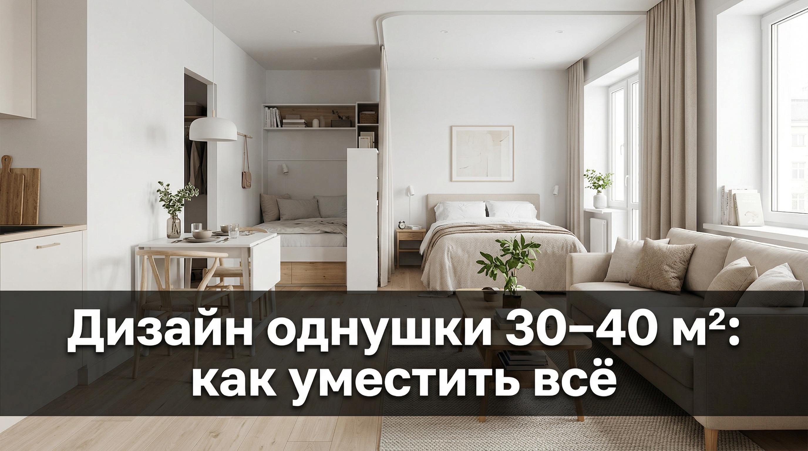 Дизайн однокомнатной квартиры: как уместить всё на 30–40 кв. м