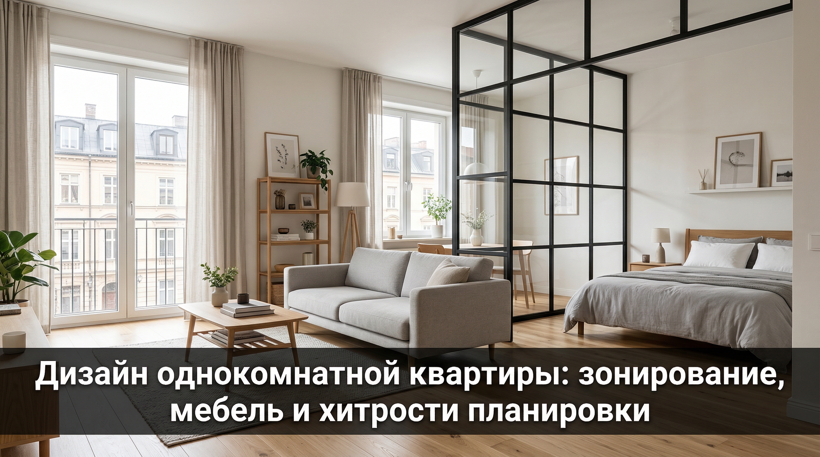 Дизайн однокомнатной квартиры: зонирование, мебель и хитрости ...