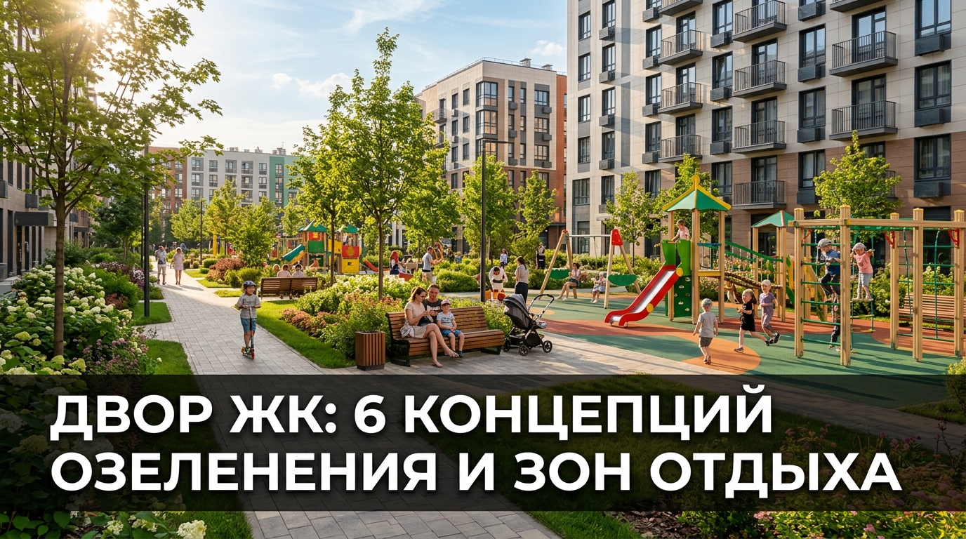 Двор ЖК: 6 концепций озеленения и зон отдыха