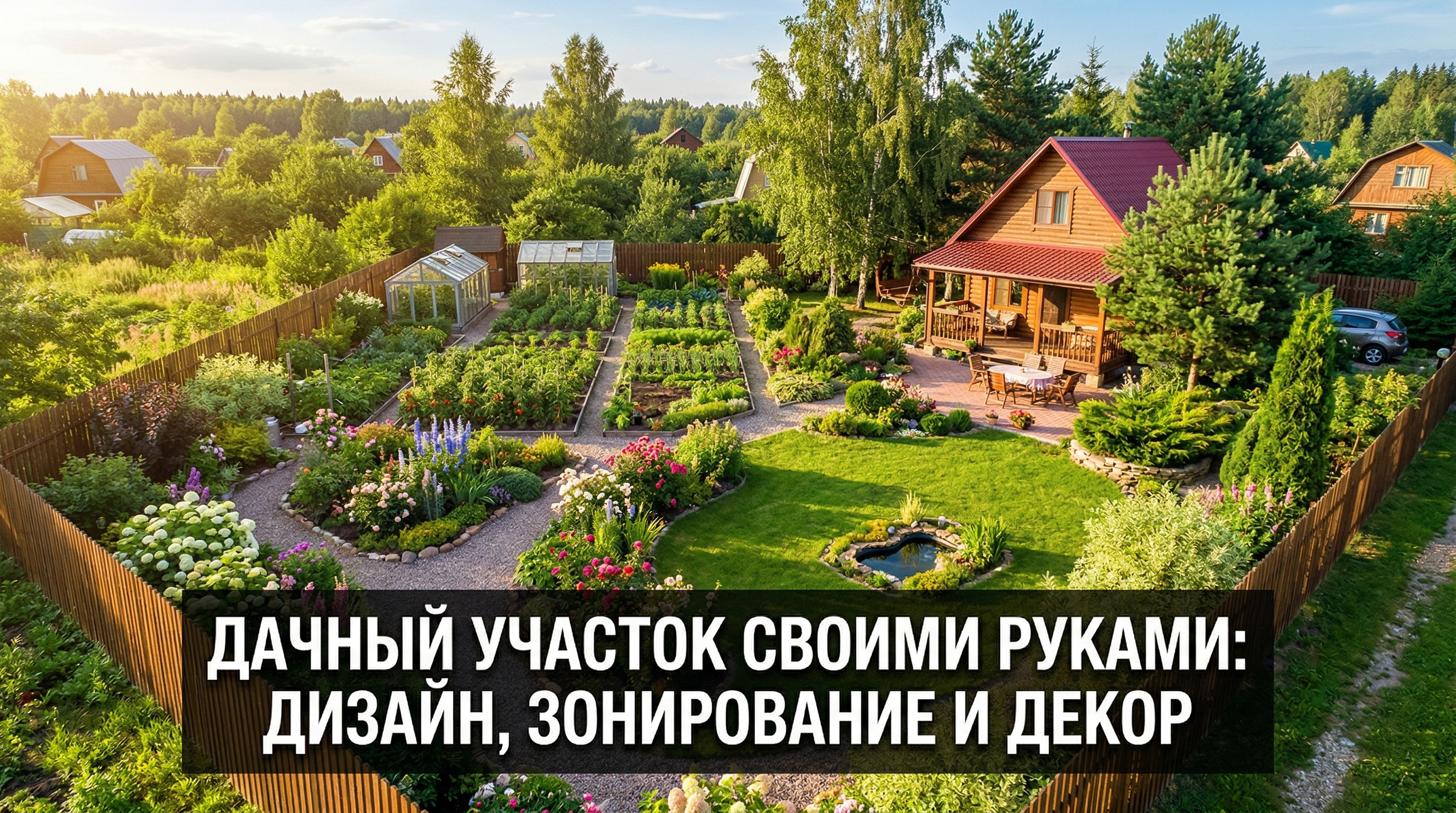 Дачный участок своими руками: дизайн, зонирование и декор — красивый сад с цветниками, огородом и беседкой