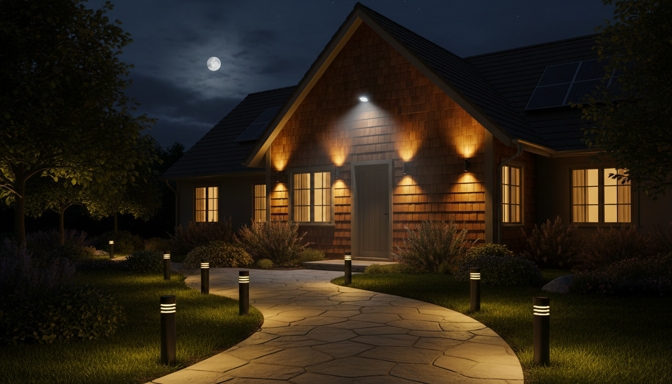 Энергоэффективное освещение фасада с использованием LED-технологий и солнечных светильников