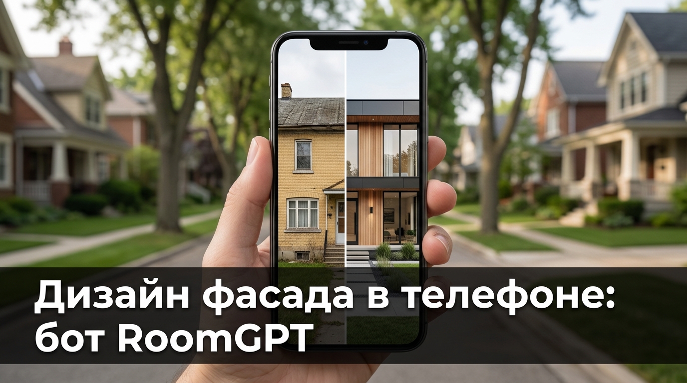 Дизайн фасада в телефоне: бот RoomGPT