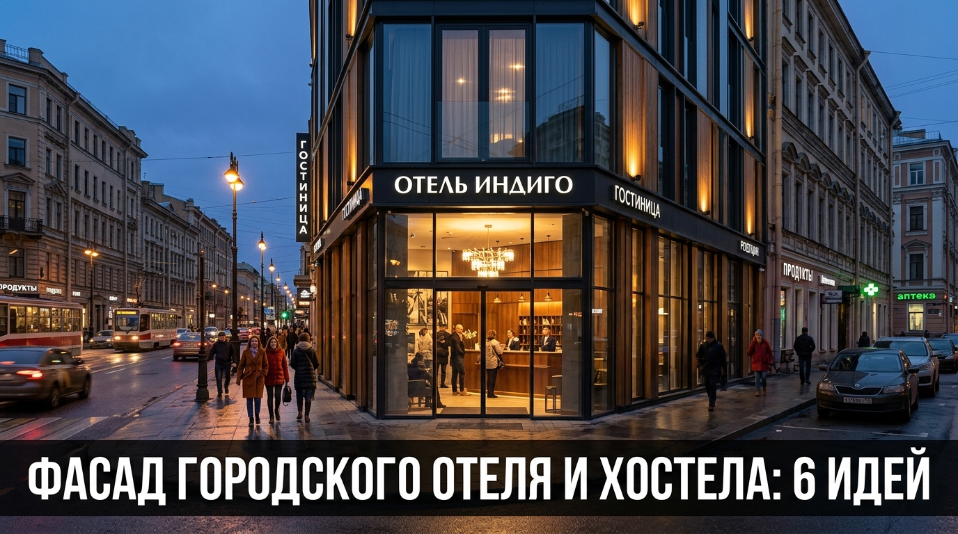 Фасад городского отеля и хостела: 6 идей