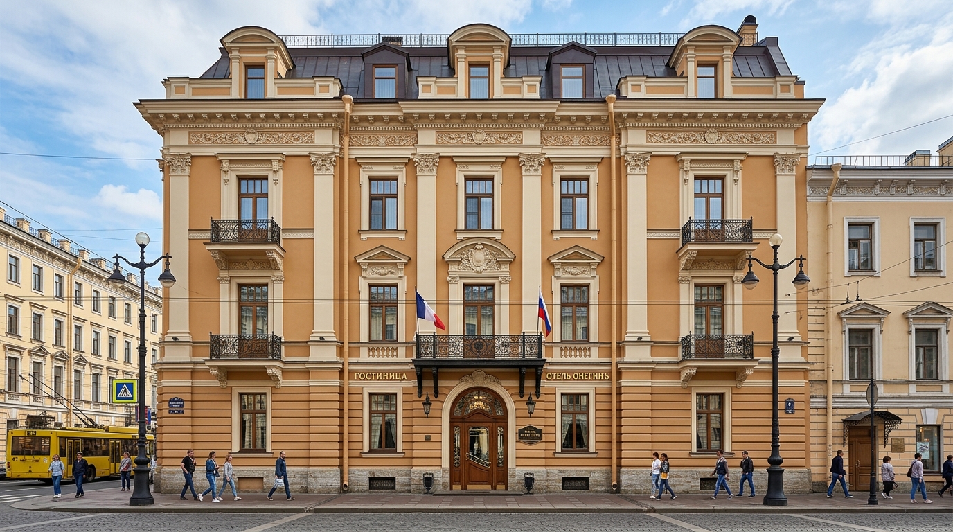 Отреставрированный исторический фасад под бутик-отель в центре города