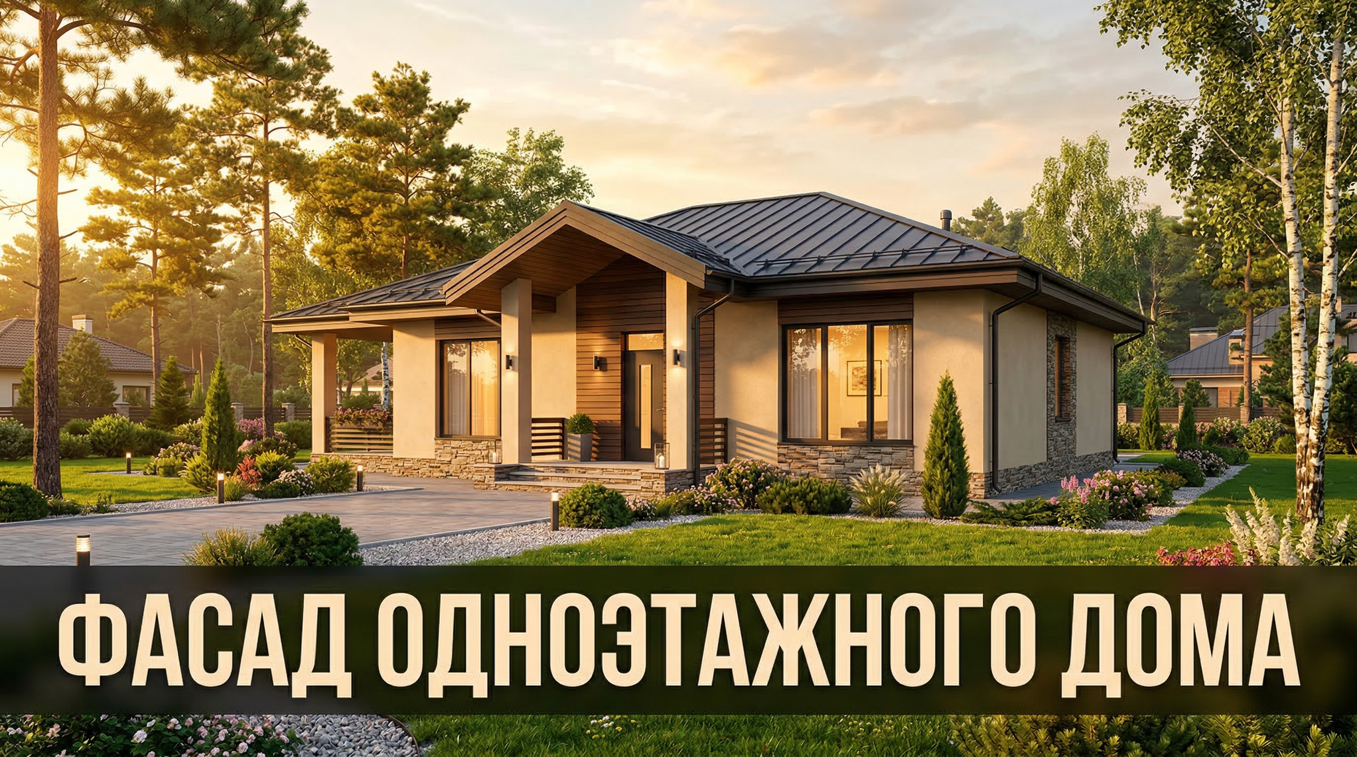 Фасад одноэтажного дома: стили и варианты отделки