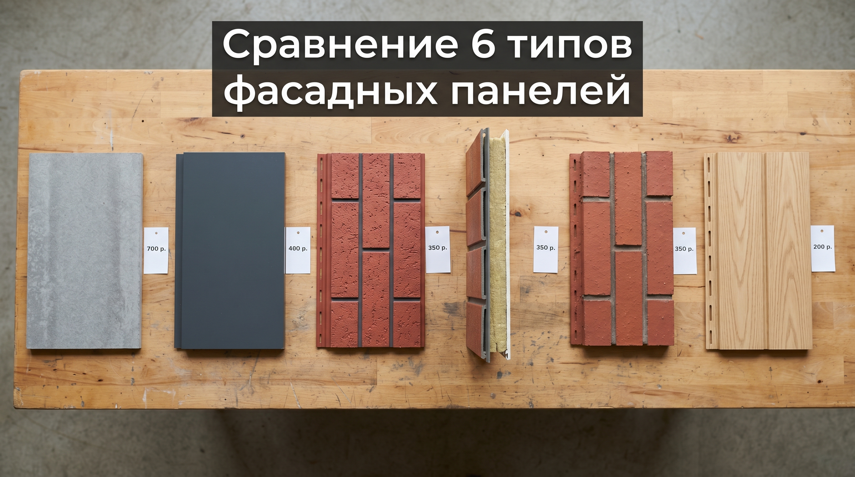 Сравнение 6 типов фасадных панелей с ценами 2026