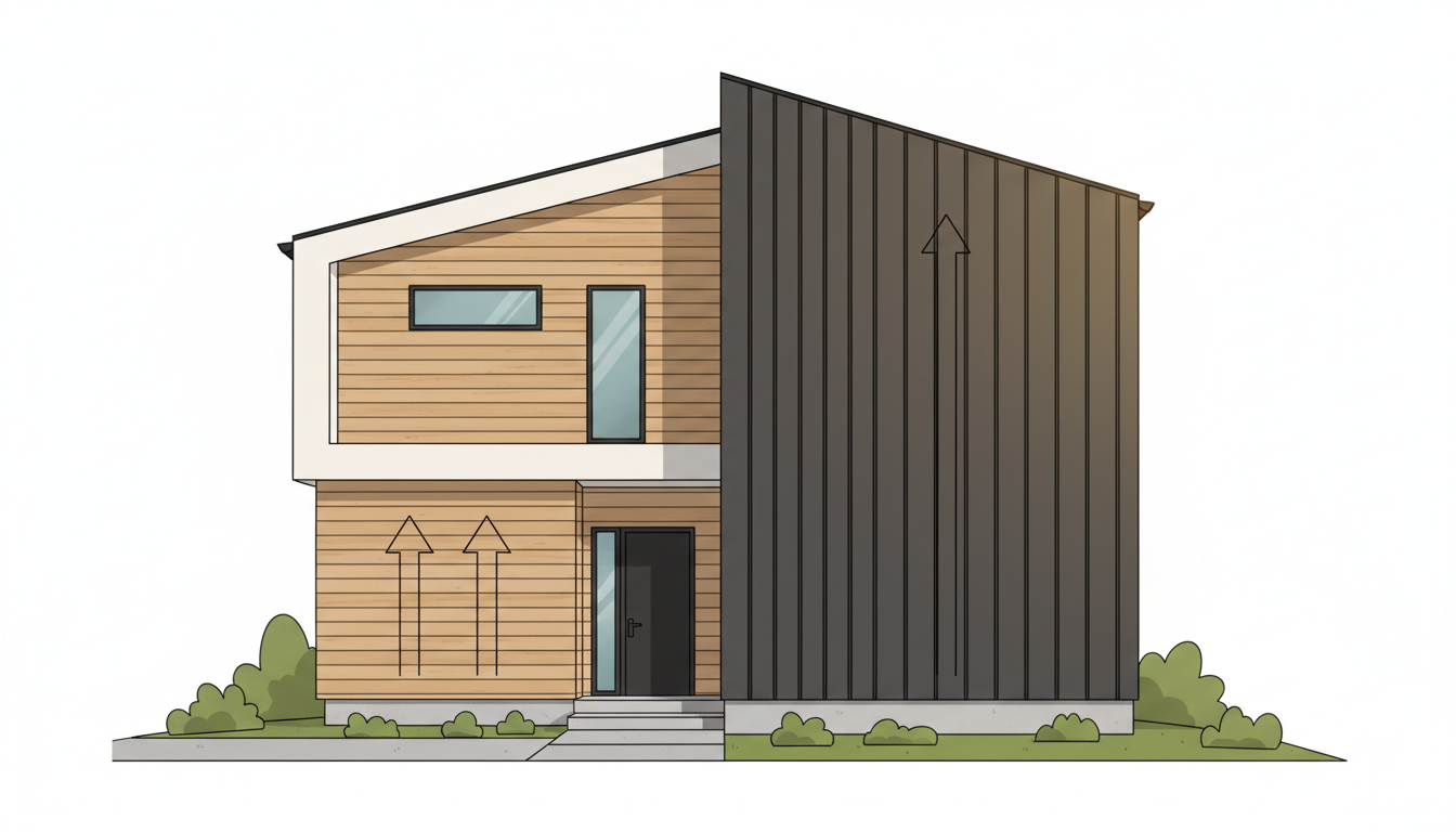 Как направление отделки влияет на восприятие пропорций дома