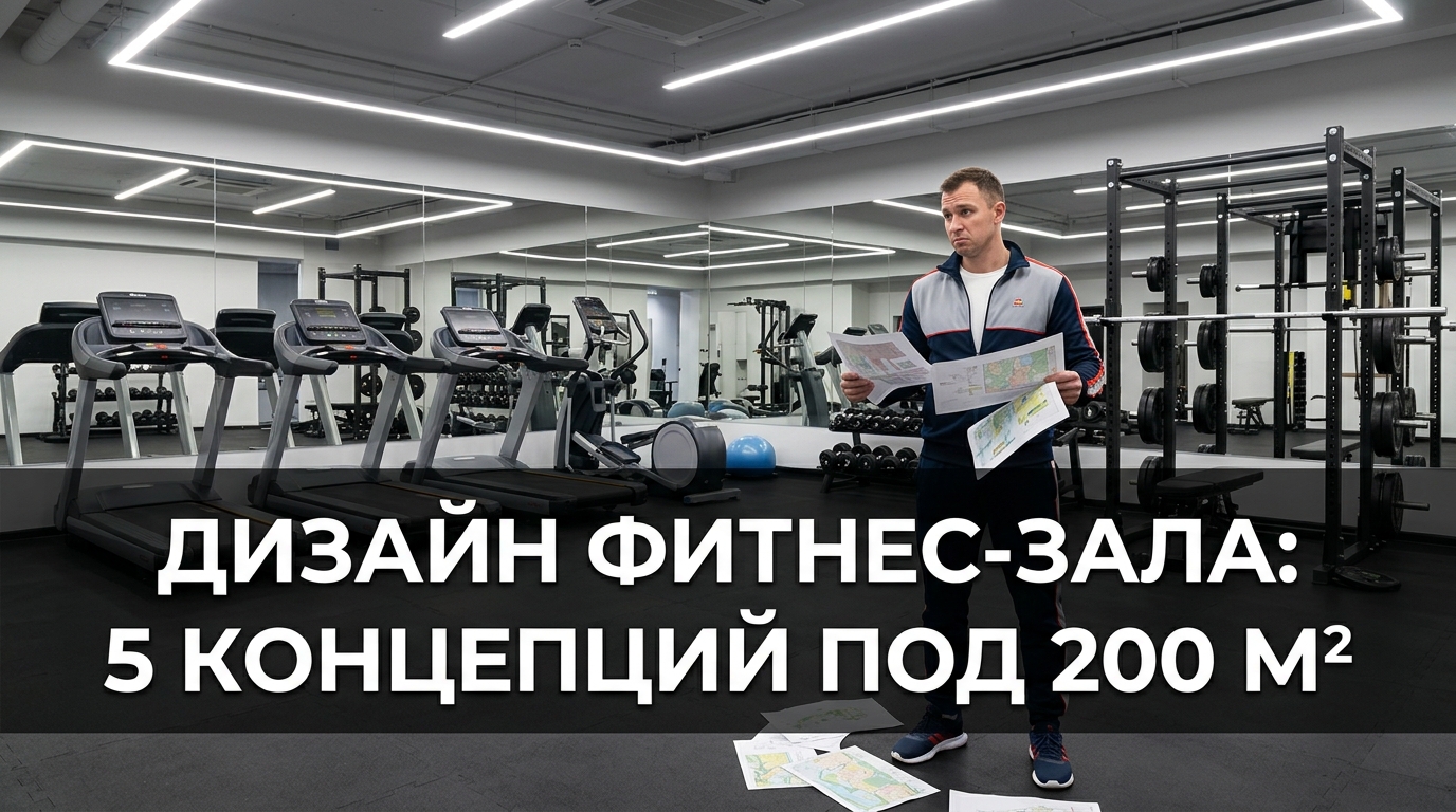 Дизайн фитнес-зала: 5 концепций под формат 200 м²