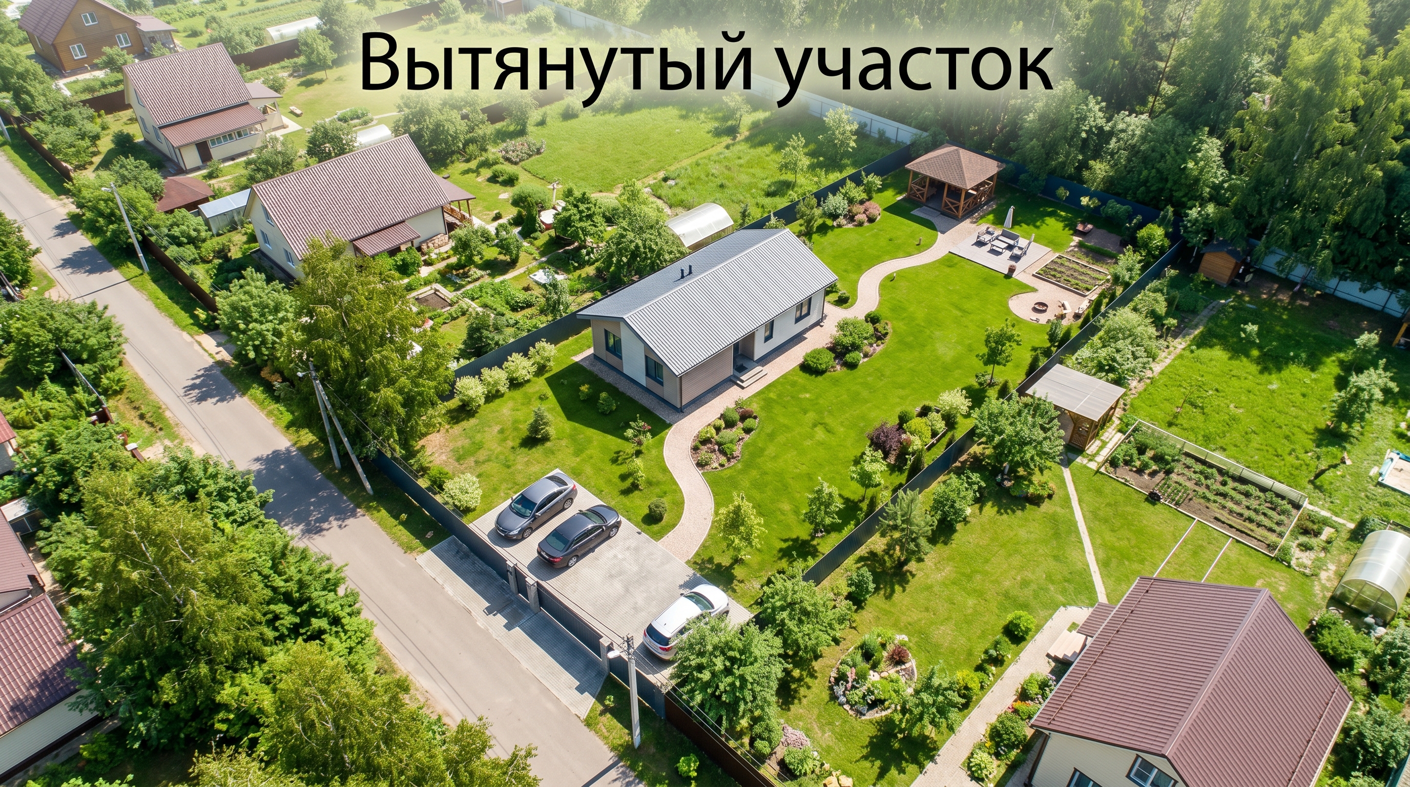 Планировка вытянутого узкого участка — зоны вдоль длины