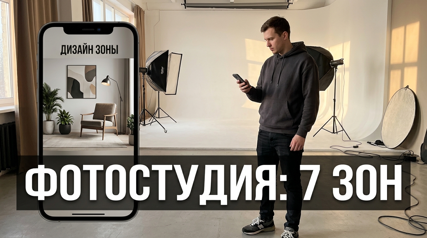 Интерьер фотостудии: примерил 7 зон под съёмку