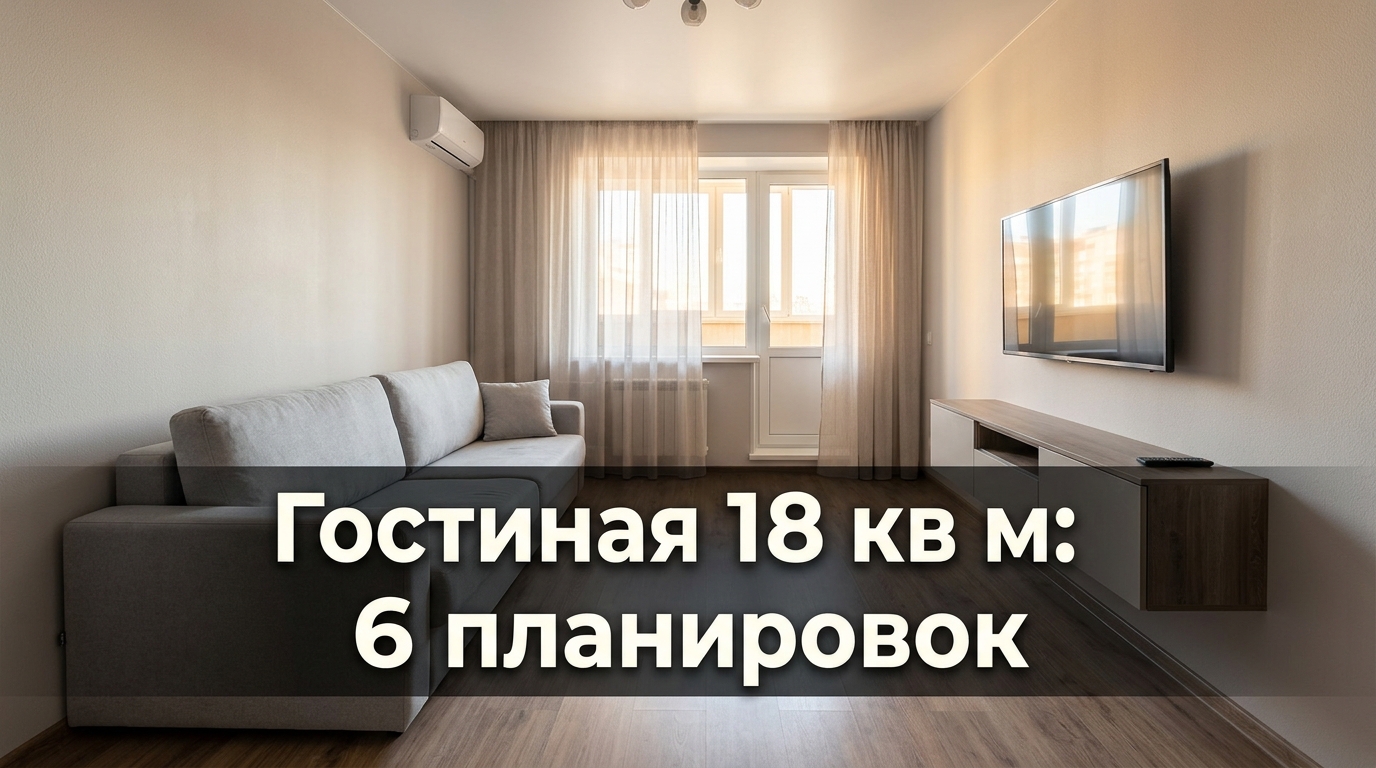 Гостиная 18 кв м: 6 планировок под форму комнаты
