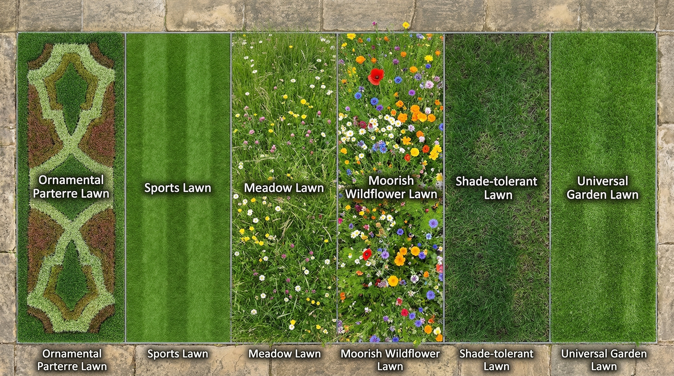 Шесть основных видов газонов — от партерного до универсального