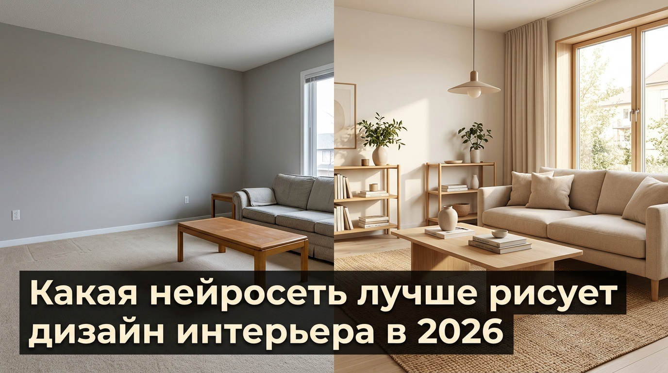 Какая нейросеть лучше рисует дизайн интерьера в 2026