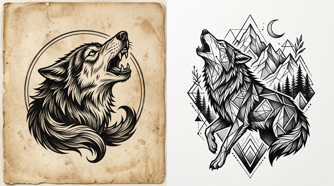 Сравнение готового эскиза из каталога и уникального варианта от нейросети