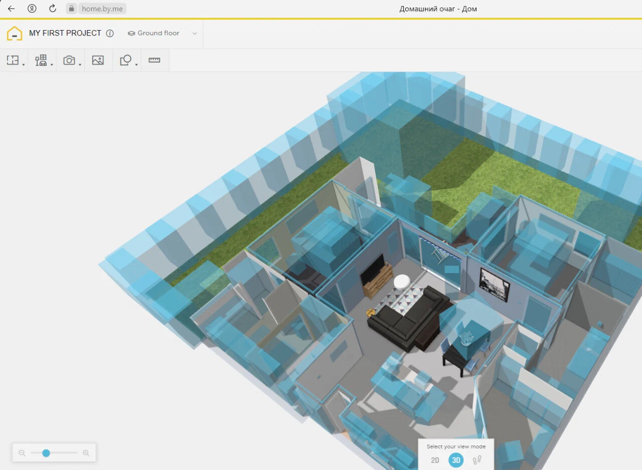HomeByMe в Яндекс.Браузере: 3D-режим работает из России
