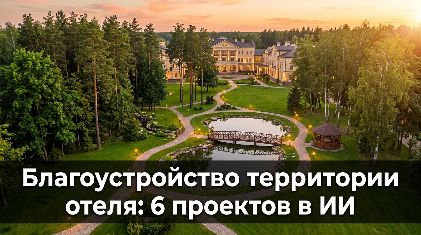 Благоустройство территории отеля: 6 проектов в ИИ