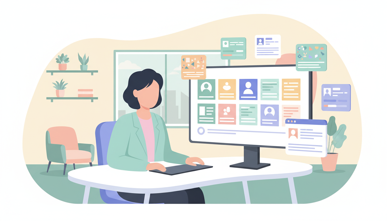 HR-менеджер анализирует профили кандидатов — иллюстрация к разделу про подбор персонала