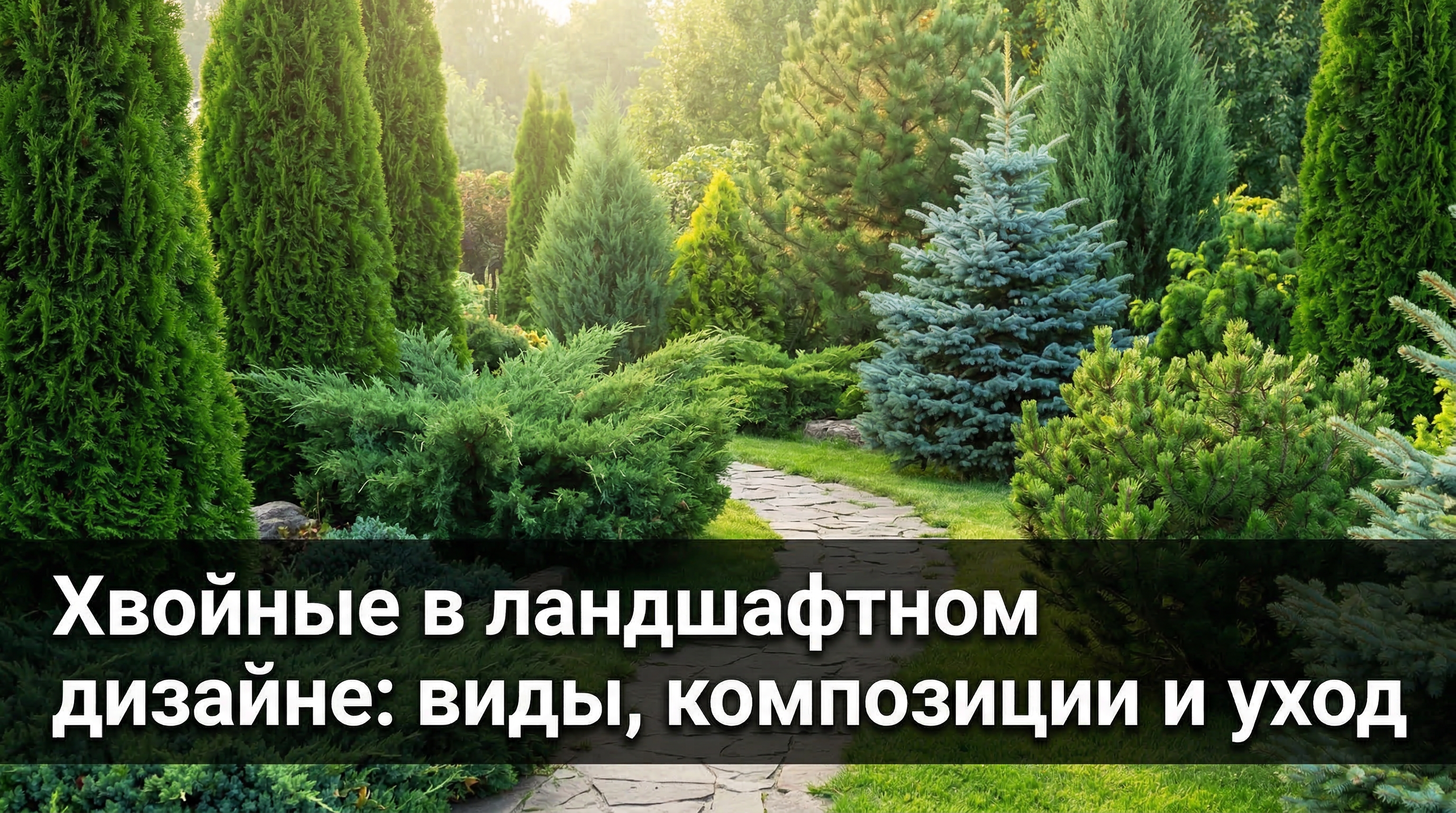 Хвойные в ландшафтном дизайне — композиции из туй, можжевельников и елей вдоль садовой дорожки